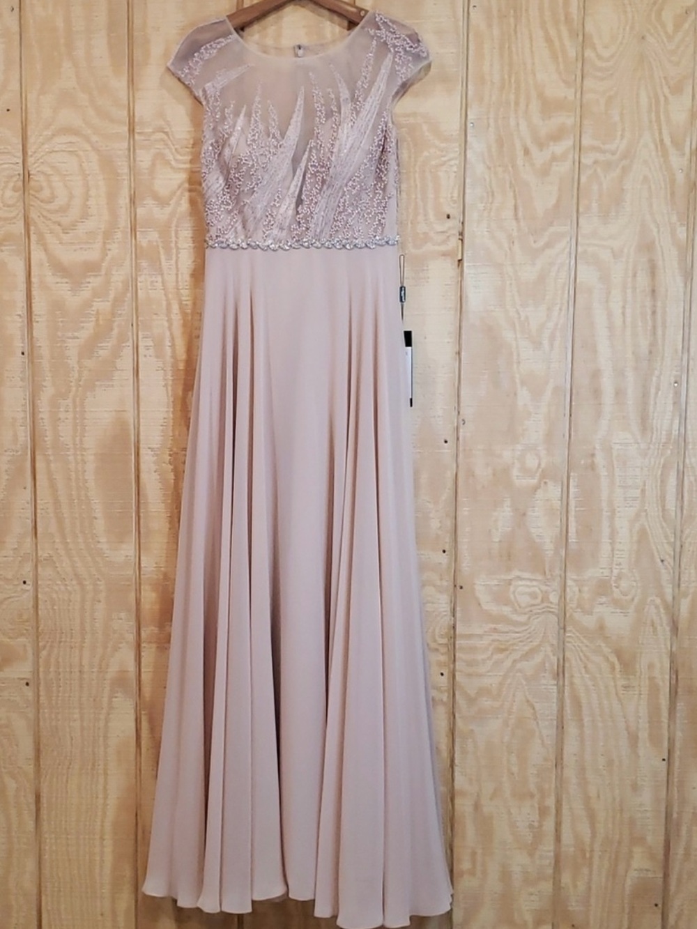 Alexander By Daymor NEW Pink Embroidered Chiffon Maxi Dress Size 6 #955